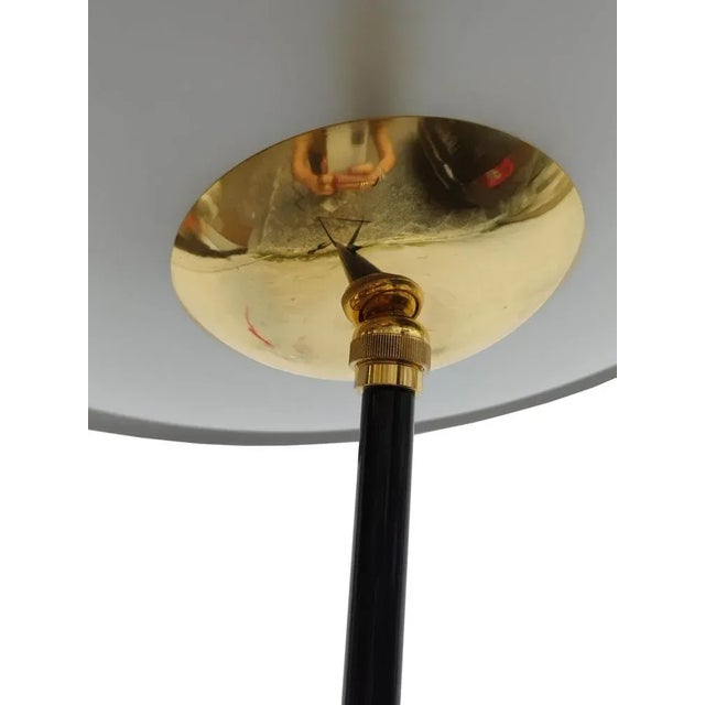 Metal Italian Tripode Floor Lamp in Black Lacquered Metal and Brass, 2010s For Sale - Image 7 of 8