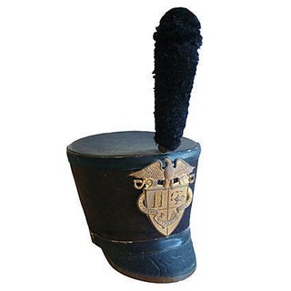 Early 1900s Military Cadet Helmet W/Plume For Sale
