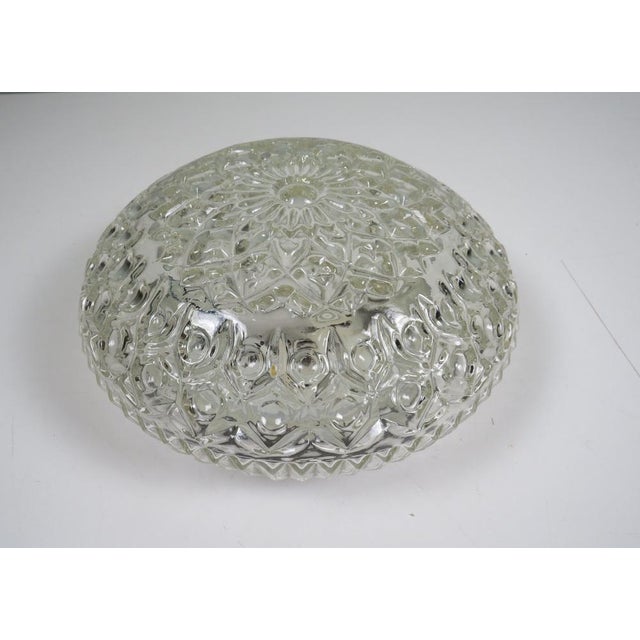 Mid-Century Sculptural Pressed Glass Ceiling Lamp, 1970s For Sale - Image 8 of 13