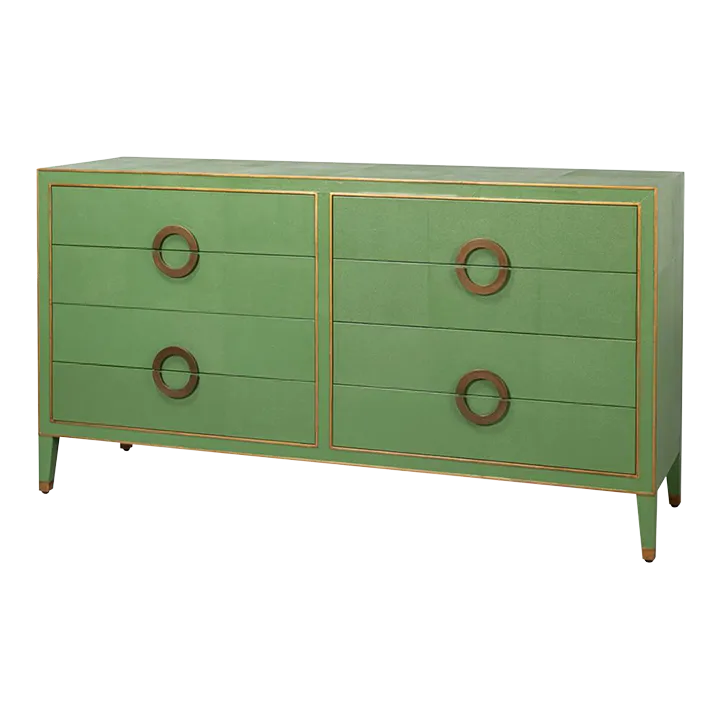 slim fit dress slacks Henley Scalloped Edge 6 Drawer Wide Dresser, Sage Green main image 0