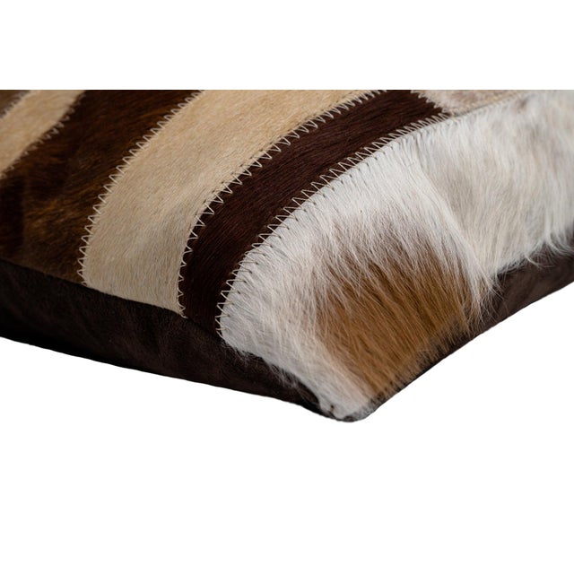 2020s Canvello Genuine Cowhide Leather Decorative Throw Pillow With Feather Down Insert Included For Sale - Image 5 of 6