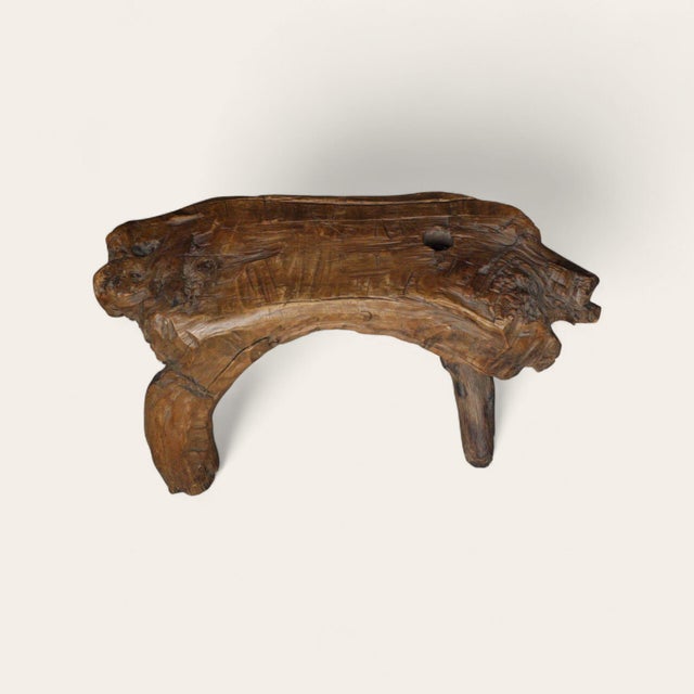 20th Century Folk Art Root-Form Carved Wood Stool For Sale In New York - Image 6 of 6