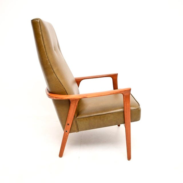 1960s Vintage Swedish Armchair in Walnut and Leather attributed to Inge Andersson from Bröderna Andersson, 1960 For Sale - Image 5 of 10