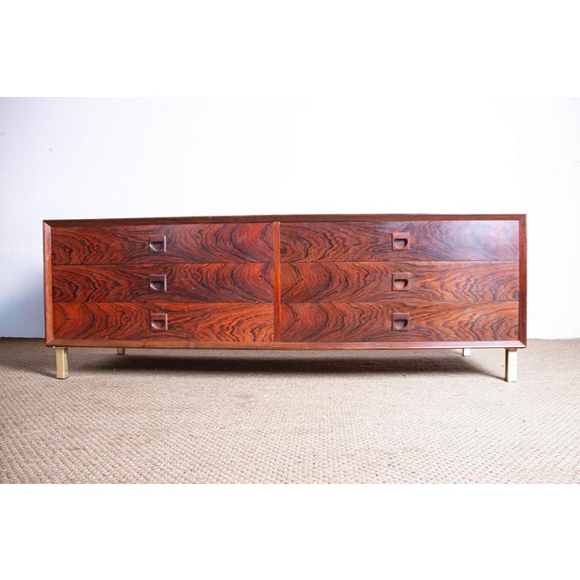 Low Danish Chest of Drawers in Rosewood by Erik Brouer for Brouer Møbelfabrik, 1960, in Flawless conditions. Designed 1960...