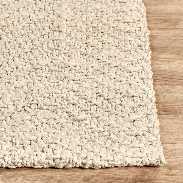 Contemporary Chevron Ivory Jute Rug - 2 X 3 For Sale - Image 3 of 5