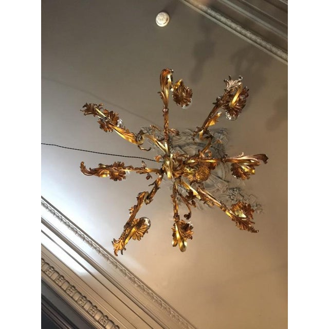 Baroque Louis XV Bronze Chandelier, 1870s For Sale - Image 3 of 16