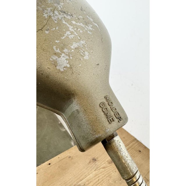Metal Vintage Grey Italian Gooseneck Table Lamp from GCME, 1950s For Sale - Image 7 of 18