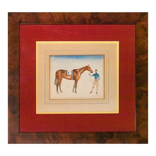 Young Rider W/ #1 Entry C1930s Watercolor by Paul Brown For Sale