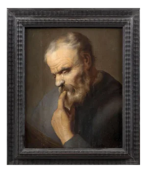 After Christoph Paudiss, Anxious Thinker, 17th Century, Oil on Canvas, Framed