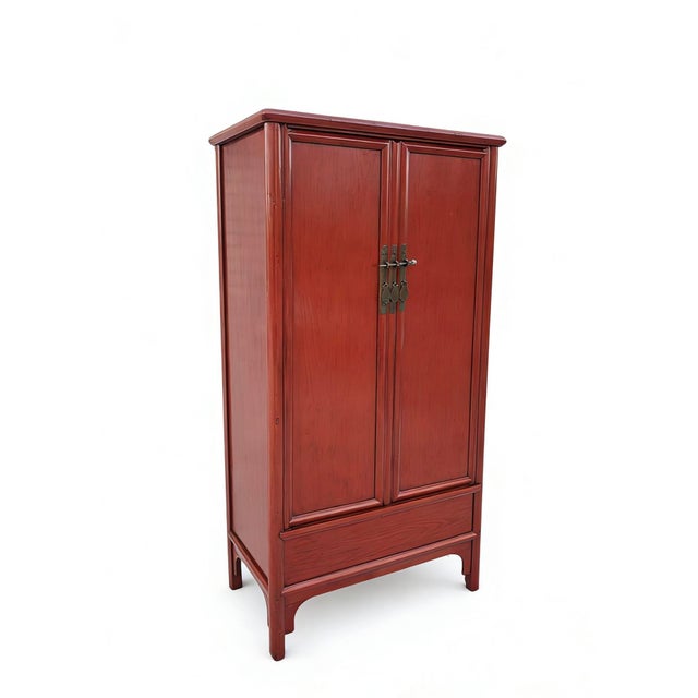 Chinese Catalpa Wood Square Corner Armoire For Sale - Image 3 of 5