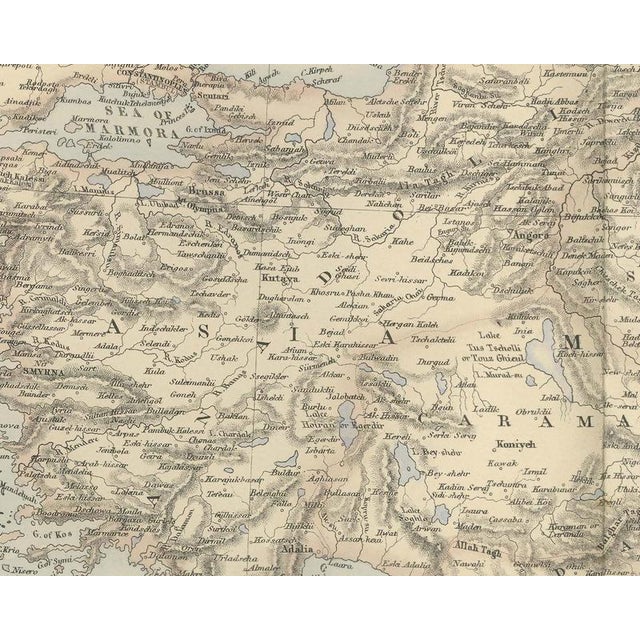 19th Century Antique Map of the Turkish Empire with the Dardanelles and Bosporus, 1860 For Sale - Image 5 of 8