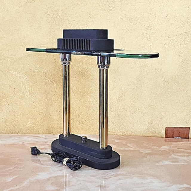 Late 20th Century 1980s Postmodern Dimmable Halogen Desk Lamp Styled After Robert Sonneman For Sale - Image 5 of 12