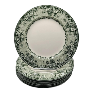 Wedgwood for Williams Sonoma Kent Green Ivy Vine Dinner Plates- Set of 6