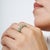 Certified 2.3 Ct Natural Emerald Milgrain Eternity Wedding / Anniversary Band Ring - Size 7 For Sale - Image 11 of 14