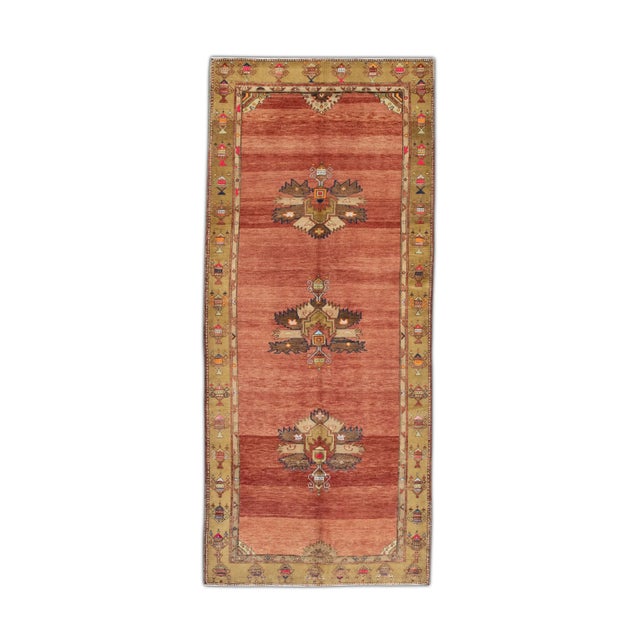 1960s Red Vintage Turkish Runner 4'7" X 10'7" For Sale - Image 10 of 10