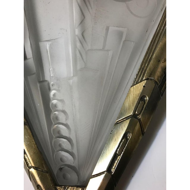 French Art Deco Geometric Sconces Signed by Muller Frères - a Pair For Sale - Image 9 of 10