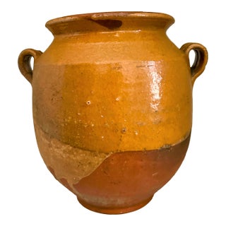 Vintage French Terracotta Confit Pot For Sale