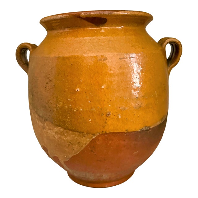 Vintage French Terracotta Confit Pot For Sale