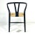 Mid-Century Modern Hans Wegner Carl Hansen Black Wood Wishbone Woven Natural Paper Cord Ch24 Chair For Sale - Image 3 of 12
