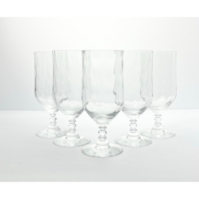 Fostoria “Festive, Clear” Set of 5 Iced Tea Glasses 7” 15oz Signed Good condition. No chips, cracks, or fleabites. Height...