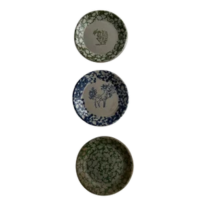 Handmade Spatterware Clay Butter Plates