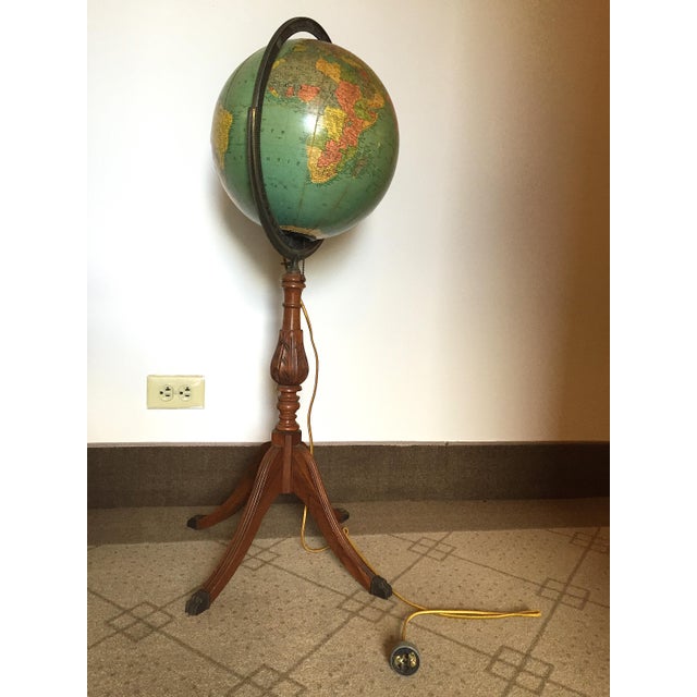 Vintage 1940s World Globe on Duncan Phyffe Style Floor Stand For Sale - Image 16 of 17