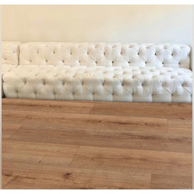 English Restoration Hardware Soho Tufted U-Shaped Sectional Chaise For Sale - Image 3 of 7