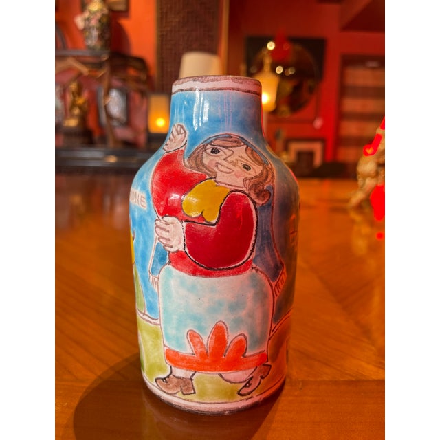 Folk Art Vintage Desimone Vase For Sale - Image 3 of 5