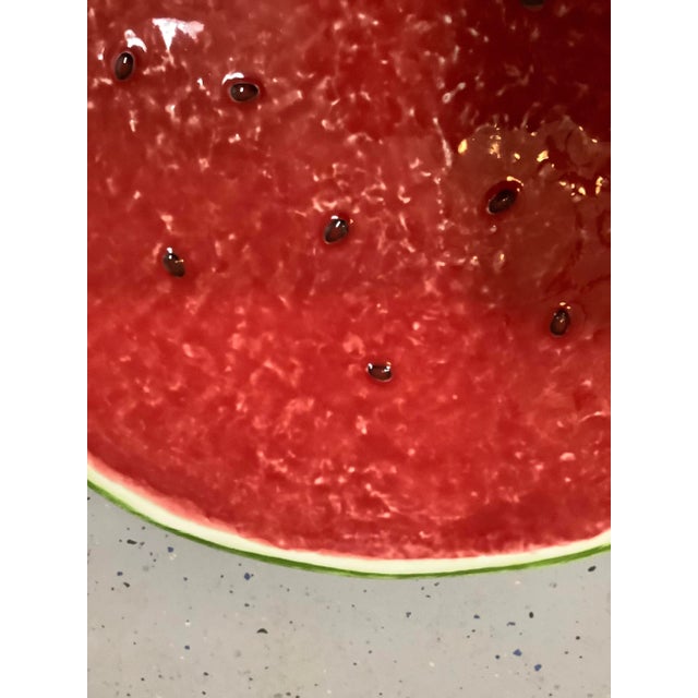 Bordallo Pinheiro Charger Plate Watermelon Ceramic Large Tray Serving Salad Red Green 12 Inch For Sale In Los Angeles - Image 6 of 17