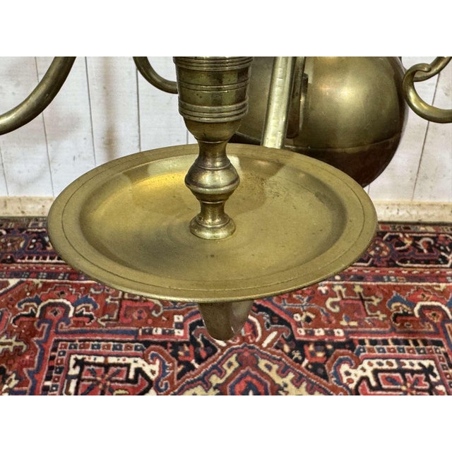 Two-Tier 12-Light Dutch Brass Chandelier, 1930s For Sale - Image 11 of 18