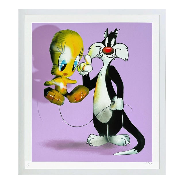 Fanakapan, Pet Hate (Lilac), Framed Hand Finished Screen Print, 2020 For Sale