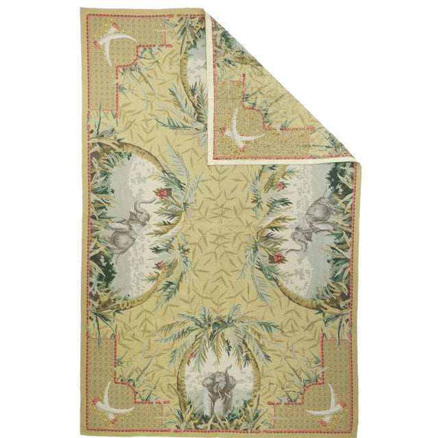 Traditional French Aubusson Design Rug 5'10'' X 9'1'' For Sale - Image 3 of 10