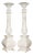 Vintage Painted Carved Oak Decorative Candlesticks, 1940s, Set of 2 For Sale