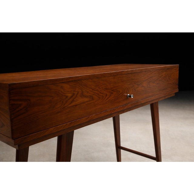 Mid-Century Brazilian Modern Rosewood Lift-Top Desk / Vanity Console, Brazil, 1950s For Sale - Image 11 of 16