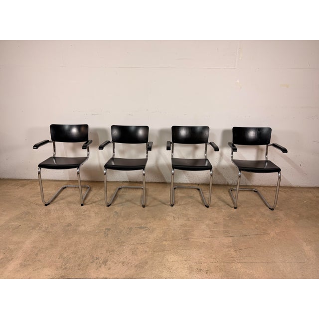 Thonet S43F Cantilever Chairs by Mart Stam for Thonet, 1970s, Set of 4 For Sale - Image 4 of 16