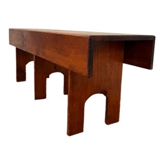 Primitive Mid-Century Modern Sculptural Wood Bench For Sale