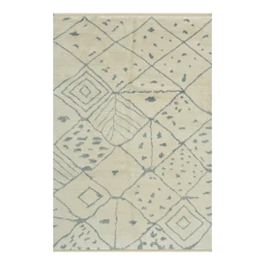 Moroccan Rug 6’1” X 9’3” Ivory Wool Contemporary Hand-Knotted Carpet