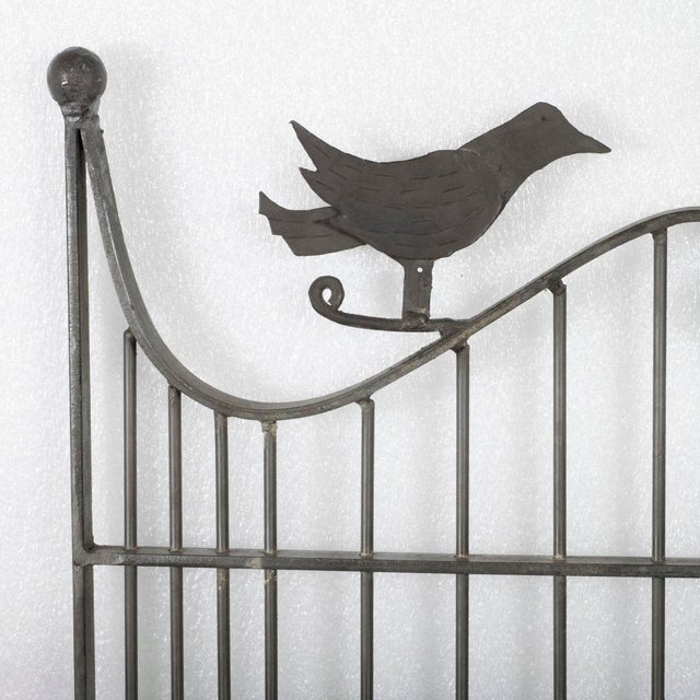 1980s Wrought iron mirror with bird and flower motif For Sale - Image 5 of 6