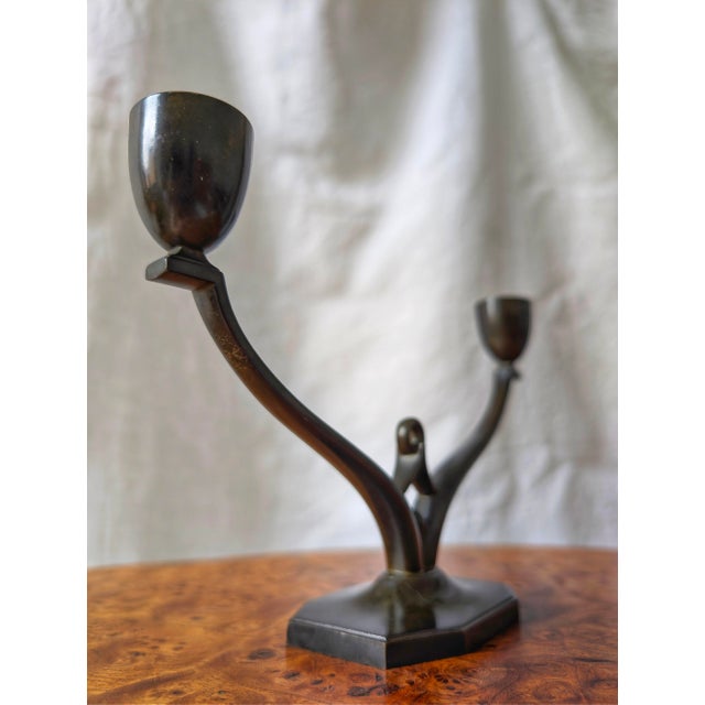 Art Deco Bronze Candelabra from Just Andersen, 1930s For Sale - Image 10 of 16
