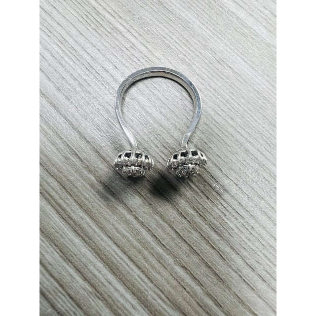 Natural Diamond 0.74 Carat White Gold Cuff Ring, Size 6.5 For Sale In Los Angeles - Image 6 of 9