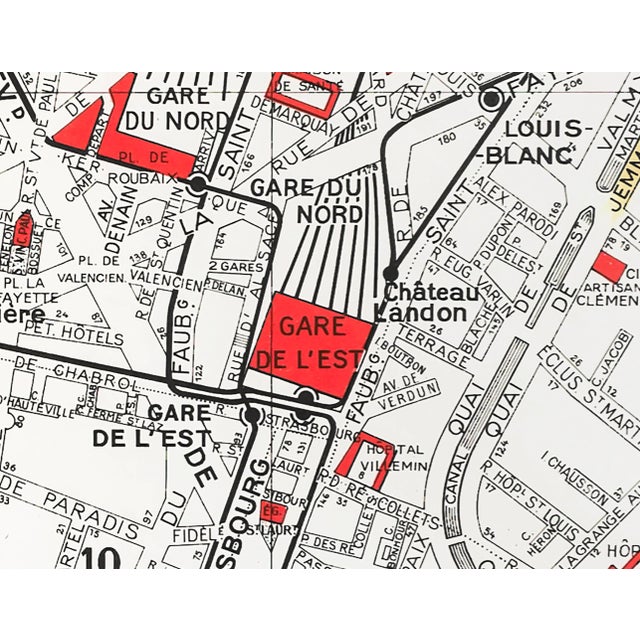 1959 Original Cartes Tarides Map of Paris, X Arrondissement For Sale - Image 4 of 5