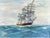 Vintage Mid Century Maritime Clipper Ship Framed Original Seascape Oil Painting Anchored in the romantic spirit of...