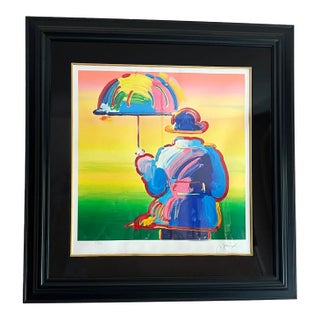 Peter Max, "Umbrella Man" Signed Serigraph on Wove Paper For Sale