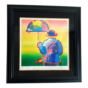 Peter Max, "Umbrella Man" Signed Serigraph on Wove Paper