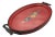 Painted Flowers on Red Paper Composite Glass Top Dresser Tray 1940's For Sale
