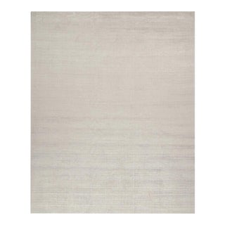2010s Rug & Kilim’s Plain Modern Rug in Solid Silver and Off-White Tone-on-Tone - 13x16 For Sale