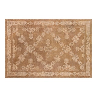 Fine Antique Indian Amritsar Tan Background Rug For Sale