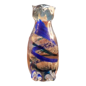 1990s Arte De Murano Italy Aventurine Cat Figurine