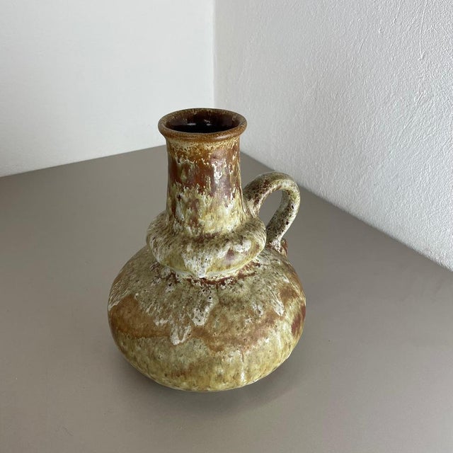 Brutalist Brutalist WGP Pottery Fat Lava Multi-Color Vase Object from Ruscha, Germany, 1970s For Sale - Image 3 of 18