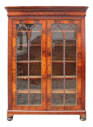 Louis Philippe Period Bookcase Display in Mahogany, 19th Century